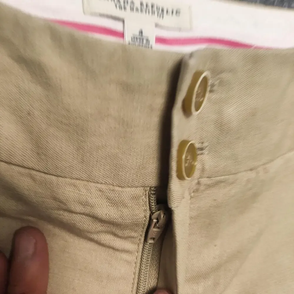 Banana Republic Pants Womens 4 Beige Linen Martin Fit Wide Leg Dress Workwear